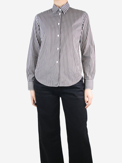 Brown striped shirt - size UK 10