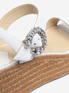 Jimmy Choo White Mirabelle crystal espadrille wedges - size EU 36 (UK 3)