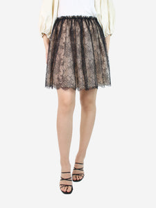 Valentino Black floral lace skirt - size UK 8