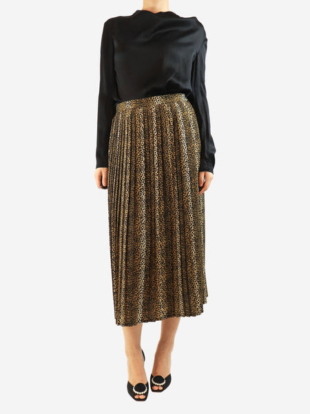 Leopard print pleated skirt - size UK 10 alternate image