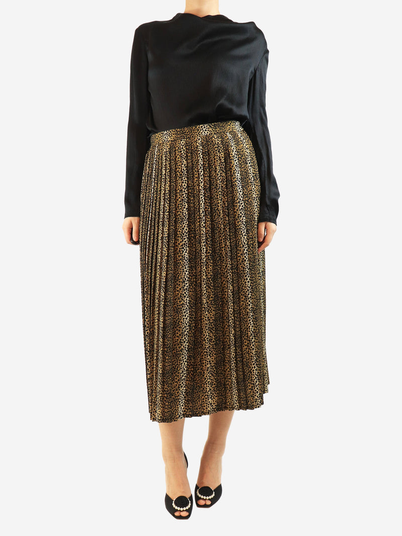 Leopard print pleated skirt - size UK 10 Skirts Celine 