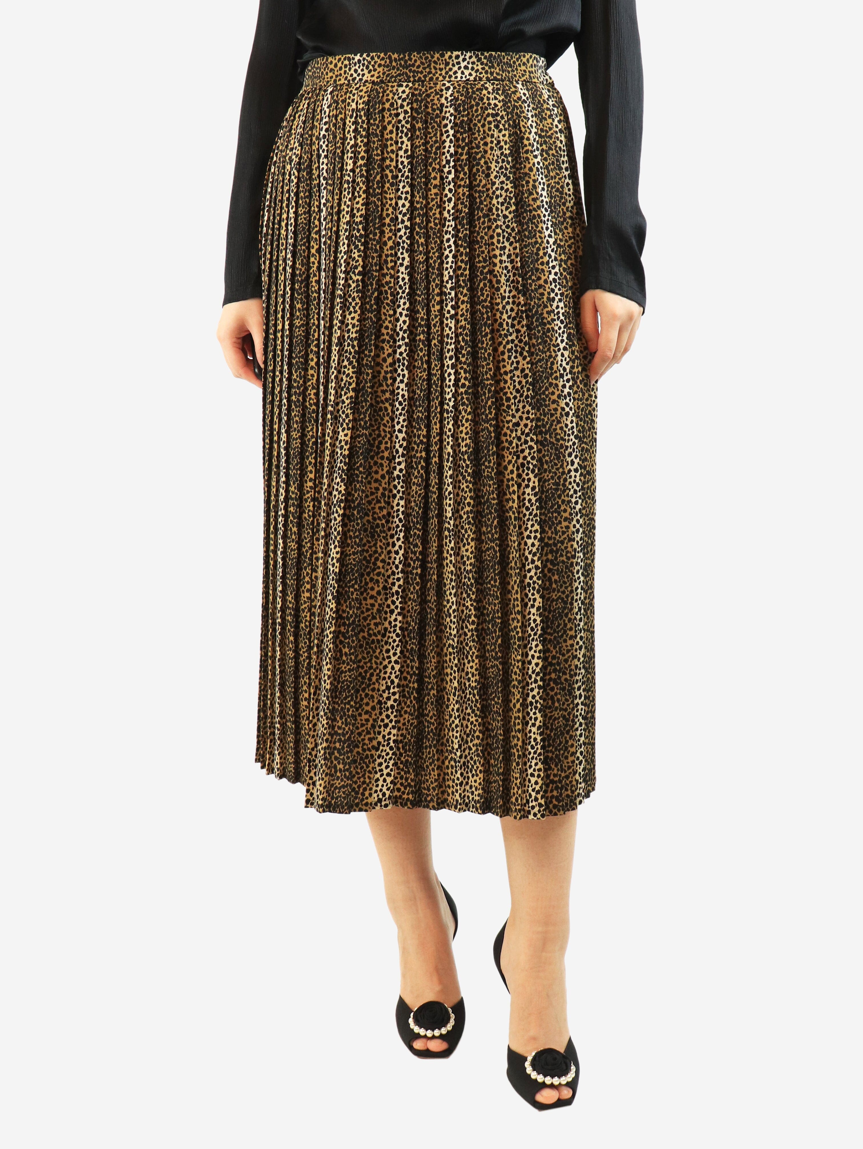 Leopard print pleated skirt - size UK 10 Skirts Celine 