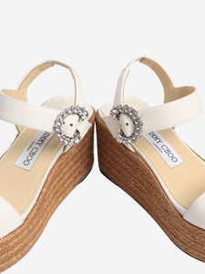 Jimmy Choo White Mirabelle crystal espadrille wedges - size EU 36 (UK 3)