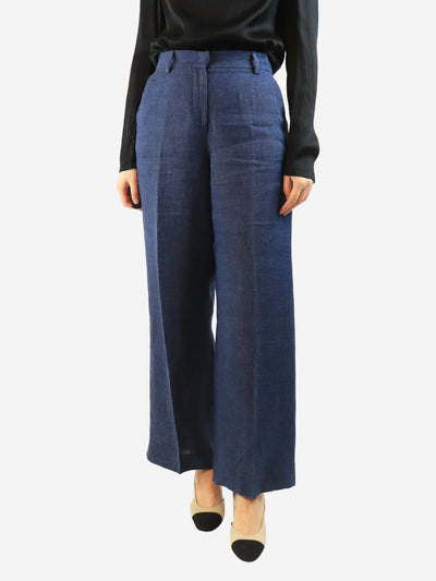 Blue linen trousers - size UK 8 Trousers Weekend Max Mara 