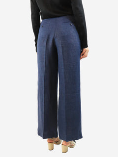Blue linen trousers - size UK 8 Trousers Weekend Max Mara 