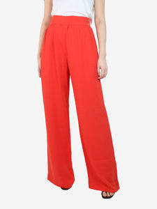 Fendi Red wide-leg crepe trousers - size UK 8