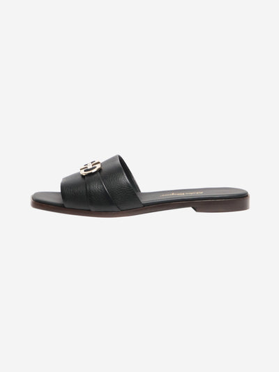 Black summer slides - size EU 38 (UK 5) Flat Sandals Salvatore Ferragamo 