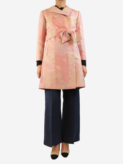 Pink double-breasted jacquard jacket - size UK 8 Coats & Jackets Anna Molinari 