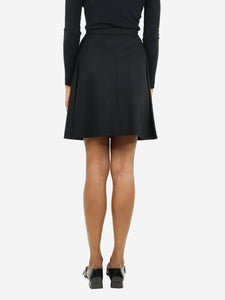 Alaia Black wool panelled zip-through mini skirt - size UK 8