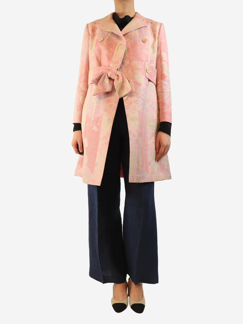 Pink double-breasted jacquard jacket - size UK 8 Coats & Jackets Anna Molinari 