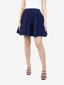 Alaia Blue textured stretch-knit mini skirt - size UK 12