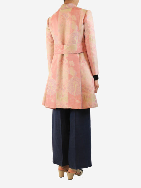Pink double-breasted jacquard jacket - size UK 8 alternate image