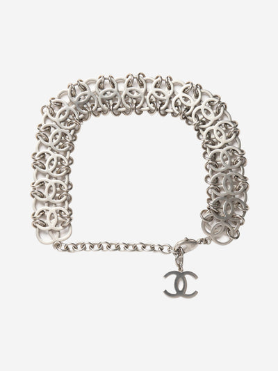 Silver CC choker Necklaces Chanel 