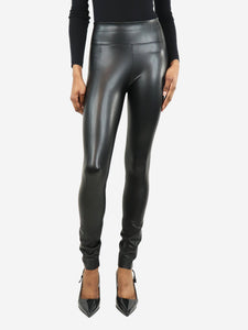 Wolford Black faux-leather leggings - size UK 6