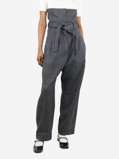 Grey high-waist check wool trousers - size Trousers Loewe 