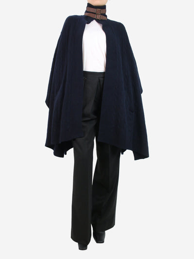 Navy blue cable knit poncho - size XS/S Knitwear Ralph Lauren 