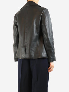 Black double-breasted leather jacket - size UK 8 Coats & Jackets Balenciaga 