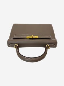 Hermes Etoupe 2023 Kelly 28 bag in Epsom leather