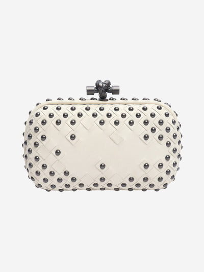 Cream studded knot clutch bag Clutch bags Bottega Veneta 