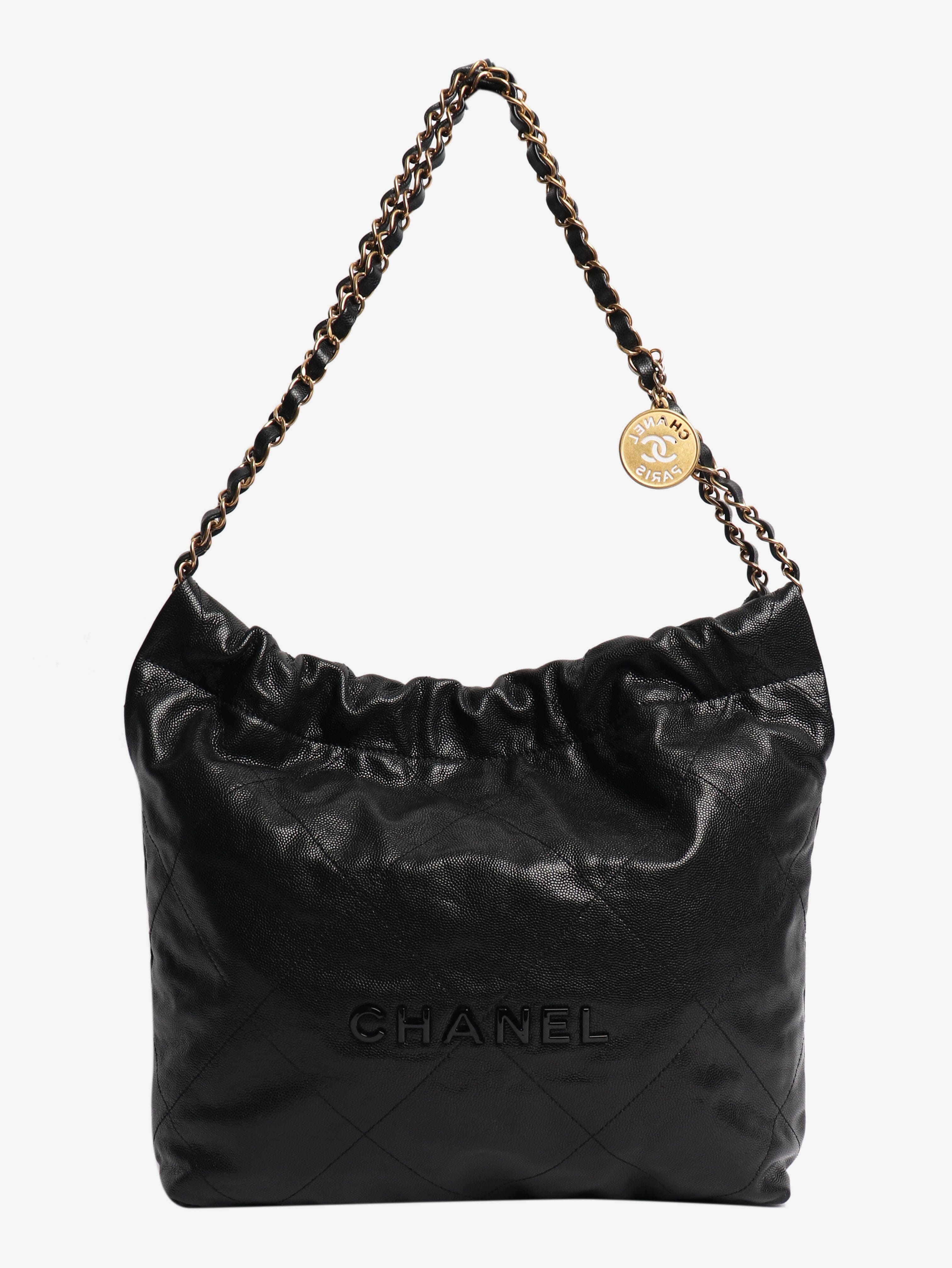 Black 22 caviar leather shoulder bag Shoulder bags Chanel 