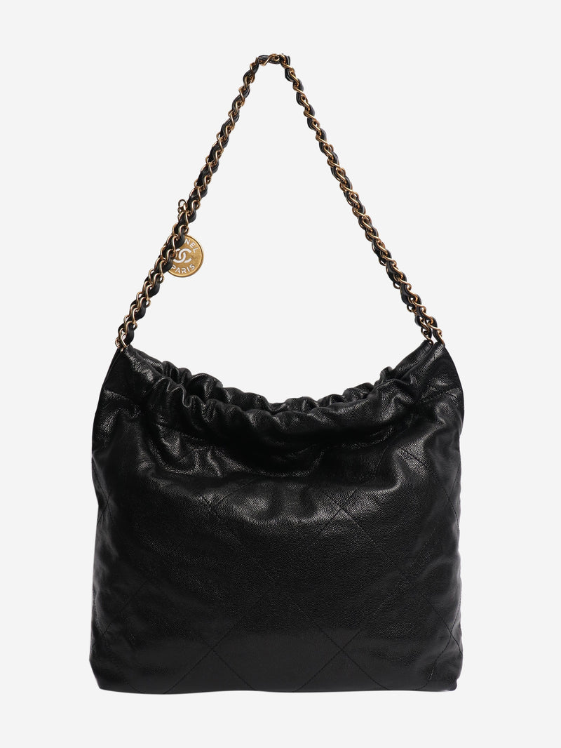 Black 22 caviar leather shoulder bag Shoulder bags Chanel 