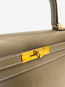 Hermes Etoupe 2023 Kelly 28 bag in Epsom leather