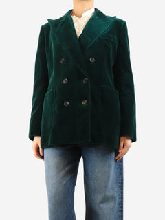 Emerald double-breasted velour blazer - size UK 14 Coats & Jackets Bella Freud 