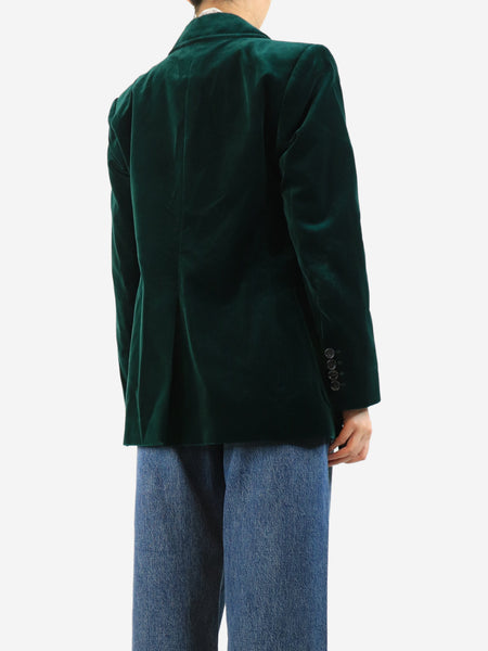 Emerald double-breasted velour blazer - size UK 14 alternate image