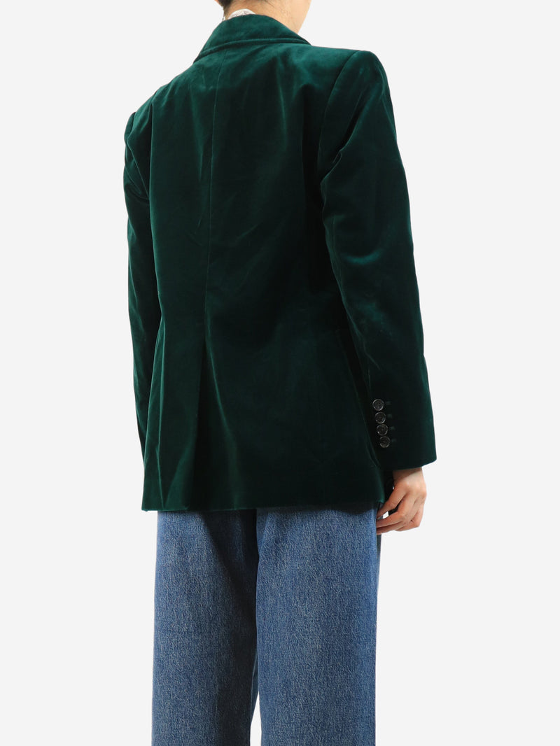 Emerald double-breasted velour blazer - size UK 14 Coats & Jackets Bella Freud 