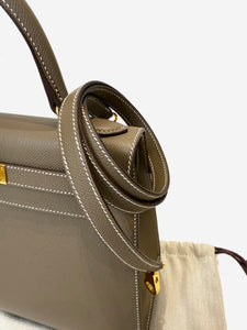 Hermes Etoupe 2023 Kelly 28 bag in Epsom leather