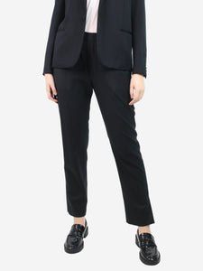 Nili Lotan Black elasticated trousers with side-slits - size UK 12