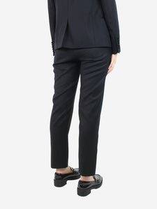 Nili Lotan Black elasticated trousers with side-slits - size UK 12