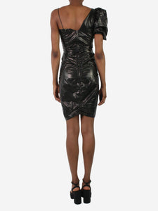 Isabel Marant Black one-shoulder ruched dress - size FR 34