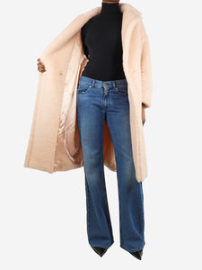 Max Mara Pink double-breasted teddy coat - size XS