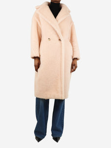 Max Mara Pink double-breasted teddy coat - size XS