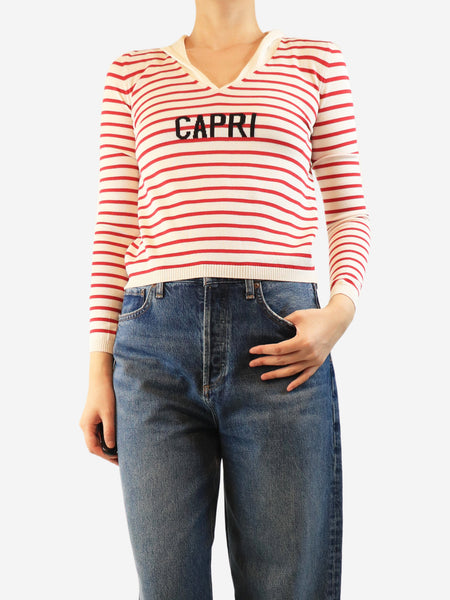 Fine-knit stripe sweater - size UK 8 product image