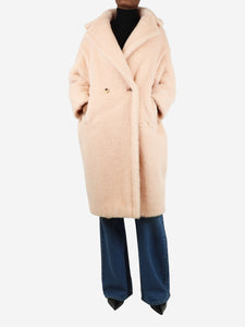 Max Mara Pink double-breasted teddy coat - size XS