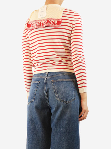 Fine-knit stripe sweater - size UK 8 alternate image