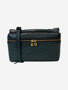 Loro Piana Dark green Extra Pocket L19 bag in Ostrich leather
