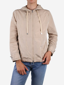 Peserico Cream hooded ultra light jacket - size UK 8