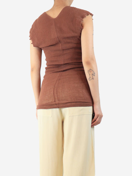 Brown sleeveless top - size UK 8 alternate image