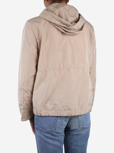 Peserico Cream hooded ultra light jacket - size UK 8