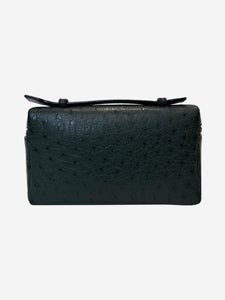 Loro Piana Dark green Extra Pocket L19 bag in Ostrich leather