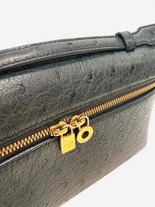 Loro Piana Dark green Extra Pocket L19 bag in Ostrich leather