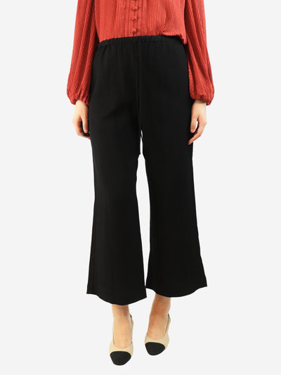 Black woven stripe drawstring trousers - size UK 8 Trousers Toteme 