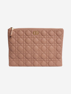 Pink large Caro quilted pouch Clutch bags Dior 