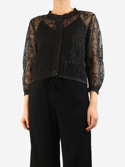 Black sheer lace cardigan - size L Knitwear Simone Rocha 