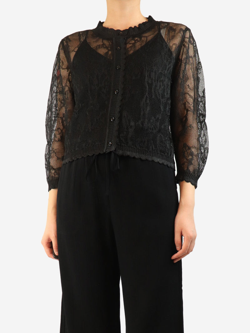 Black sheer lace cardigan - size L Knitwear Simone Rocha 
