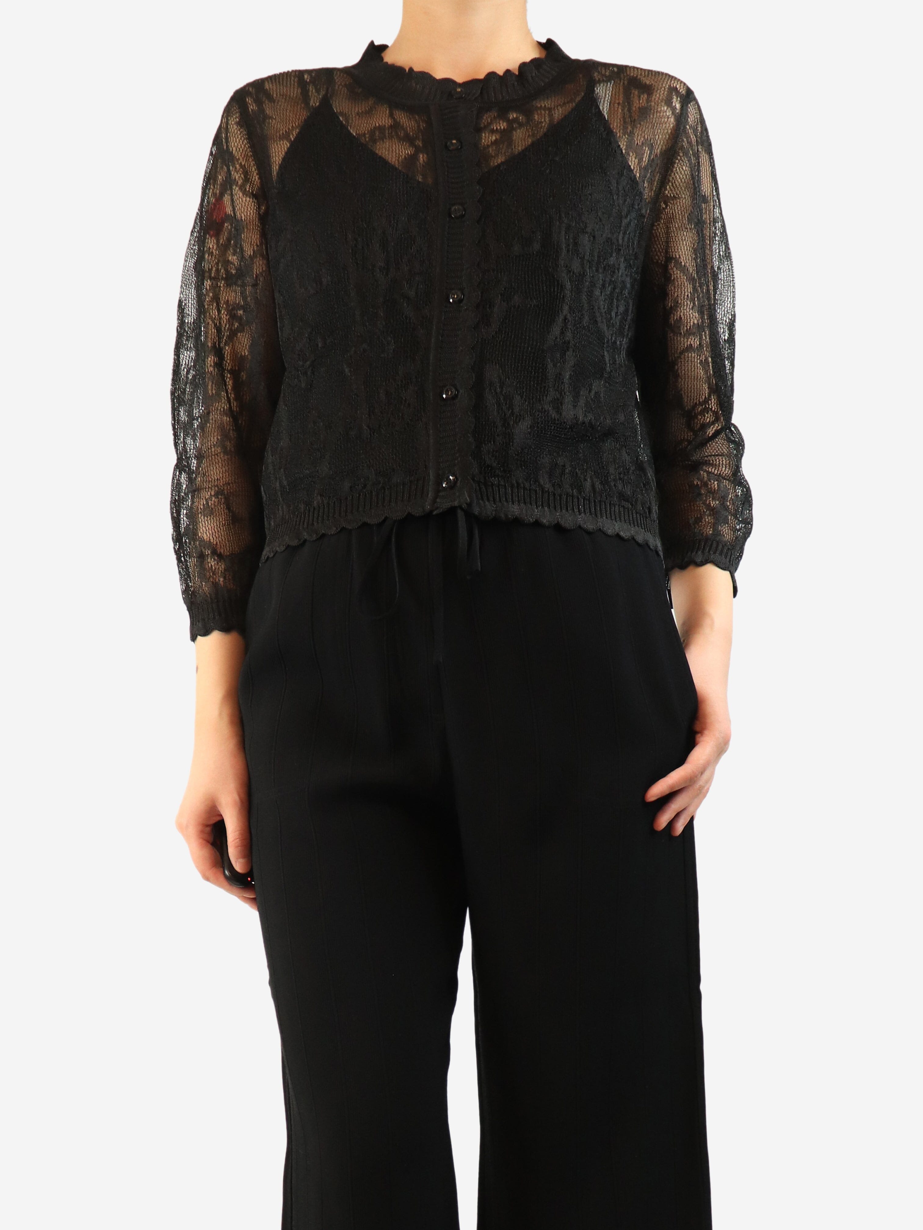Black sheer lace cardigan - size L Knitwear Simone Rocha 