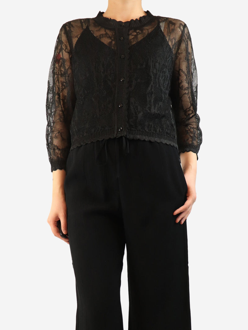 Black sheer lace cardigan - size L Knitwear Simone Rocha 
